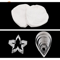 Moules en silicone pour fleurs en pâte à sucre AK Rose Orchid Peony, veinageur et ensemble de découpoirs en métal pour la décoration de gâteaux
