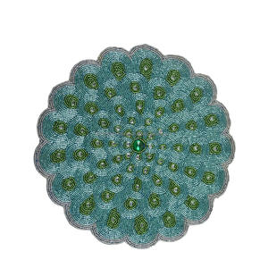 แผ่นปูรองออกแบบธีมเรียบพร้อมลูกปัด,แผ่นรองสำหรับตกแต่งบ้านโต๊ะทานอาหารโต๊ะปาร์ตี้และงานแต่งงาน - Product Image 2