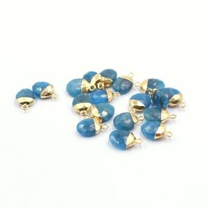 Apatite 12 to 14 MM With Bail Oval Shape Gold Plated Pendant For <b>Jewellery</b> Making - Product Image 3