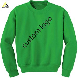 Top venta Streetwear sólido de punto antiarrugas otoño hombres y mujeres 100% algodón forrado pulóver sudadera - Product Image 6