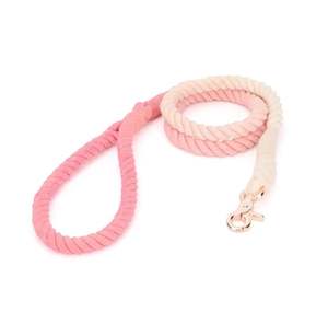 Dog <b>Leash</b>, Ombre Pink Cotton Rope Dog <b>Leash</b>, Pink <b>Leash</b>, Soft Dog <b>Leash</b>, Organic Cotton Rope <b>Leash</b>, <b>Pet</b> Accessories, Dog - Product Image 1