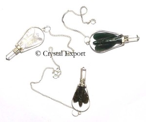 Best Value of Mix Gemstone 2pcs Angel Pendulums : Mix Gemstone 2pcs Angel Pendulums for Sale - Product Image 1