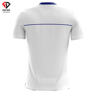 Vêtements de sport pour hommes, maillot de football en 100% Polyester, de haute qualité, personnalisé, devant et dos blancs, rayures bleues, à la mode, 2022 - Product Image 2