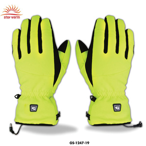 Unisex Waterproof Windproof Cold Warm High Visibility Yellow 7.4V <b>Battery</b> Heated Gloves - Product Image 5