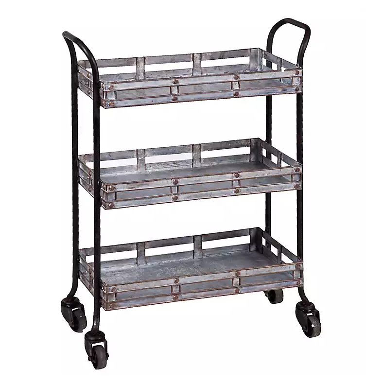 Chariot Roulant De Stockage 3 Niveaux - Organisateur Mobile Multifonction Pour Intérieur Et Extérieur