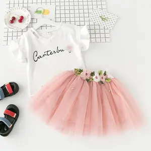Gaun Rok Katun Anak Bayi Perempuan, Gaun Pesta Motif Bunga Musim Panas