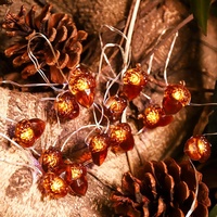 Guirlande lumineuse en forme de gland, 10 pieds, 30 LED, blanc chaud, 8 modes, IP65, alimentée par piles, pour décoration de Noël, très vendue