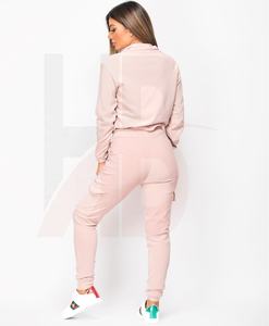 ชุดวอร์มชุดวิ่ง2ชิ้นของผู้หญิง,กางเกงวอร์มขายาวมีซิปลายแบบใหม่ล่าสุด - Product Image 2