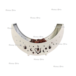 Bandeja de Fechas con Forma de Luna y Estrella Hecha a Mano, Bandeja de Ramadán de Color Dorado DE LA Más Alta Calidad para Uso Especial Eid - Product Image 3