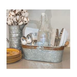 Venta al por mayor de la mejor calidad de metal galvanizado ovalado cubo de hielo con asas para vino y cerveza bebidas tinas - Product Image 1