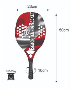 Raquetas de Tenis Playa de 20 mm con Cara de Fibra de Carbono, Empuñadura de Fibra de Carbono y Vidrio, Peso de 320-340 g, Longitud de 50 cm - Product Image 3