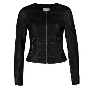 Genuine Leather Women Fashion Style Seamed Leather Jacket Ladies Padded Leather Jackets wholesale price sexy girl jackets