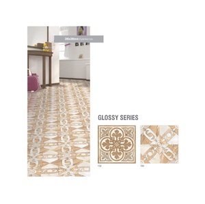 Céramique couleur jaune design blanc brillant surface carreaux de sol 40x40cm - Product Image 1