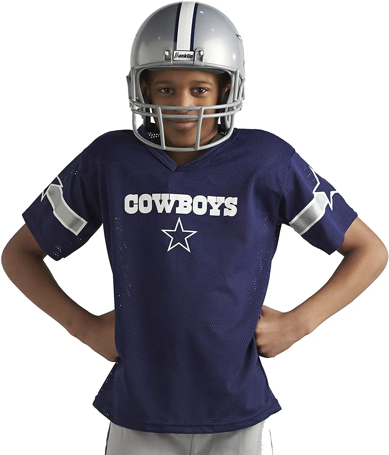 Conjunto de uniforme de futebol infantil, traje de futebol para meninos e meninas-conjunto com capacete de futebol/camisas de rugby