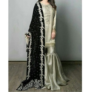 Kameez shalwar ชุดเดรสปาร์ตี้3ชิ้นสีฟ้าชุดลูกไม้ธรรมชาติสำหรับผู้หญิงปากีสถานขายดี - Product Image 5