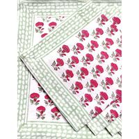 Nouvelle Toile Indienne En Coton imprimé À la Main Ensemble De 6 Napperon & 6 serviettes Tendance Serviette de Cuisine Table À Manger Couverture Coureur