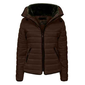 Parkas de lujo para mujer, chaquetas acolchadas 100% de poliéster, chaquetas acolchadas de Color sólido de manga larga lisas informales personalizadas para mujer - Product Image 5