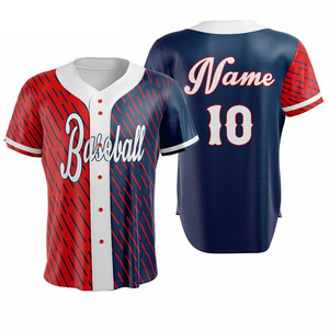 Ropa deportiva de béisbol y sóftbol personalizada para hombre, camisetas de manga corta de poliéster de alta calidad, camisetas de sublimación transpirables de talla grande - Product Image 1