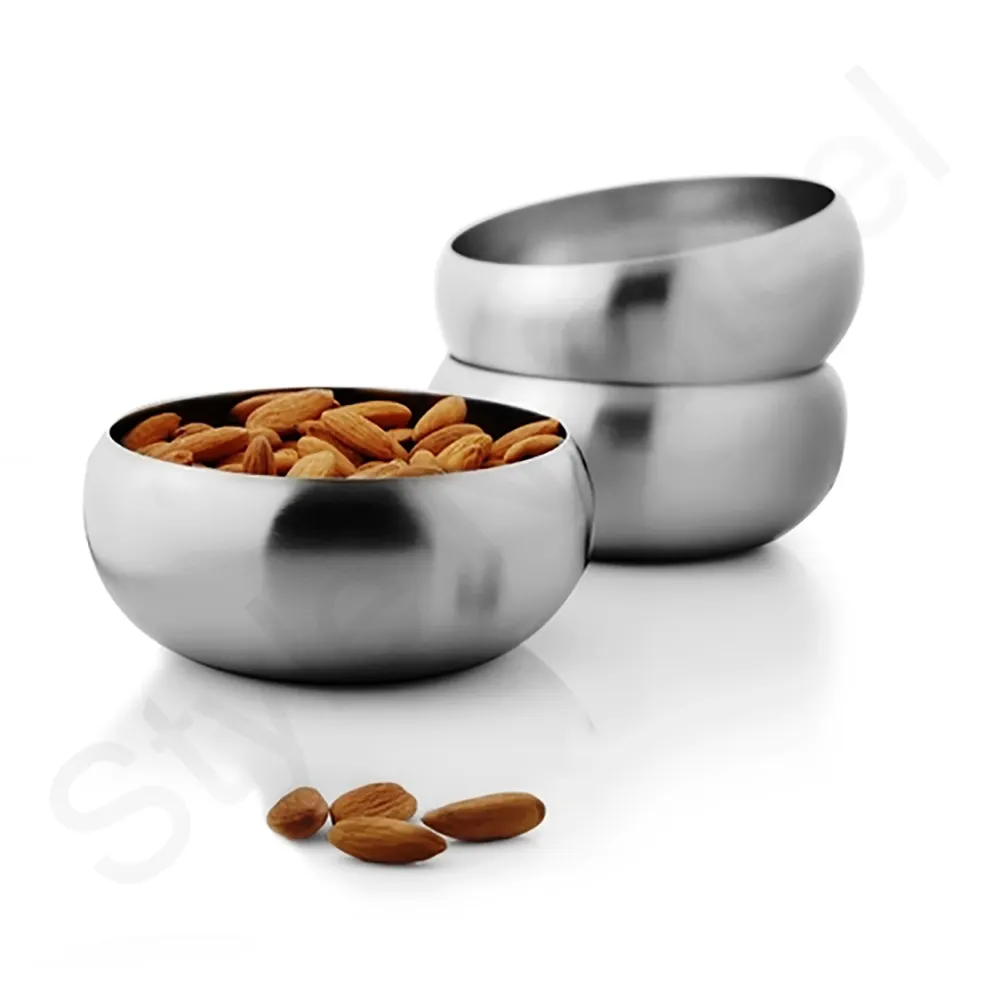 salad bowl eco friendly salad bowl set mixing dishes wholesale price Mini Belly Nut Bowl with Stainless steel