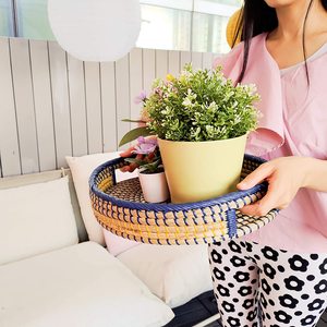 ถาดหวายสานดีไซน์สีฟ้าสำหรับร้านอาหารโรงแรมและเครื่องครัวในบ้าน - Product Image 6
