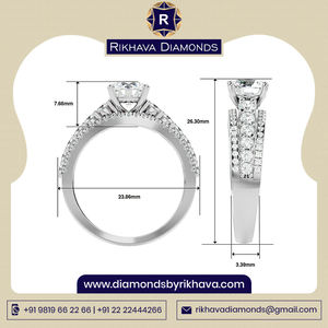 Rikhava Original 10K Oro blanco Solitario Anillo de diamantes de calidad premium Impresionantes anillos de diamantes Premium - Product Image 2