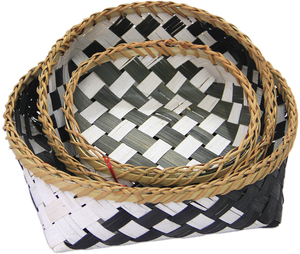 2020 mejor venta de bandeja de comida de bambú desechable ecológica cesta redonda cartón al por mayor - Product Image 2