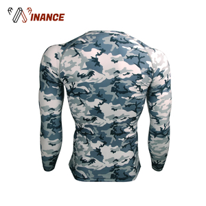 Custom Men Long Sleeve Camo Printed <b>Rashguard</b> - Product Image 3