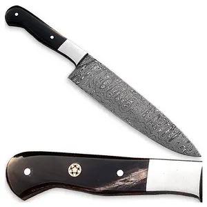 למעלה איכות סיטונאי זול מחיר פריט עם לוגו מותאם אישית דמשק פלדה סופר חד קצה להב מטבח סכין