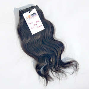 Vendedores de cabello indio crudo extensiones de cabello humano virgen Natural de onda de agua, cabello de templo indio crudo, cabello indio de doble trama de máquina - Product Image 3