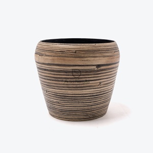 Maceta pequeña de bambú ecológica para plantas de interior, también macetas y jardineras hechas a mano para decoración del hogar - Product Image 1