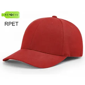 REPREVE-materiales para reciclar botellas, Logo personalizado clásico, gorra de béisbol Lisa ajustable con tela RPET