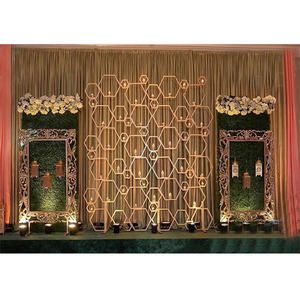 เทียนเวทีแต่งงานอันรุ่งโรจน์ของตกแต่งผนังยอดนิยมเชิงเทียนโลหะติดผนังด้านหลังเป็นเทียนวิวาห์ - Product Image 1
