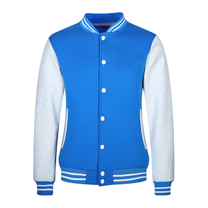 2021 mode en gros personnalisé collège Letterman Baseball veste universitaire 100% coton Long col montant coque mince - Product Image 6