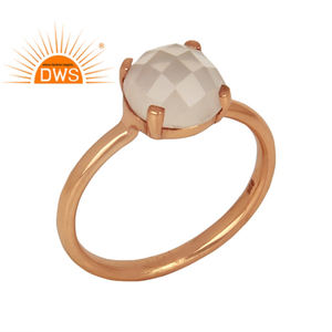 Fabricant de bijoux sur mesure, bague en pierre précieuse de quartz rose en forme de coussin, vente en gros, plaqué or rose, argent 925, bague cocktail, bijoux - Product Image 1