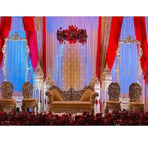 Stunning Indian Muslim Wedding Stage Decoration Luxury Muslim Wedding Stage Decoration Elegant Style Wedding Stage Decor - Product Image 1