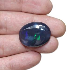 Cabochon lisse d'opale noire australienne naturelle 27X21MM pierre précieuse ovale - Product Image 3