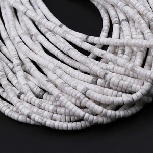 Cuentas sueltas Heishi de howlita blanca Natural con forma de rueda redonda plana de alta calidad para mayorista de fabricación de joyas - Product Image 2