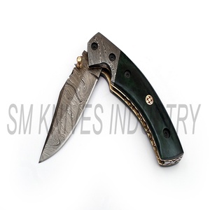Beautiful Damascus <b>Knife</b> Custom Handmade Beautiful Liner <b>Lock</b> Pocket/Folding <b>Knife</b> (smk1256) - Product Image 4