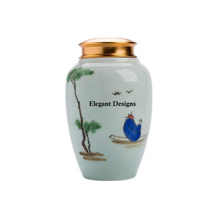 Urne de crémation traditionnelle de couleur blanche, meilleur styliste, faite à la main, vente rapide, fournitures de funérailles, taille personnalisée - Product Image 1