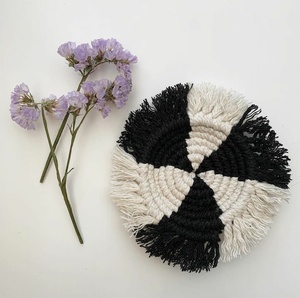 Hot Sale Handmade Tassels Customize Macrame Coaster for Tea Coffee - Product Image 1