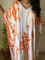 Printemps été nouvelle robe décontractée tie dye pour femmes robe shibori tie dye robe ajustée et évasée smocks sangle spaghetti réglable