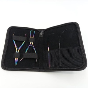 Kit de Pinzas Profesionales para Extensiones de Cabello de Acero Inoxidable Sostenible de Primera Calidad, Herramientas para Extensiones de Cabello con Logotipo Personalizado Arcoíris - Product Image 1