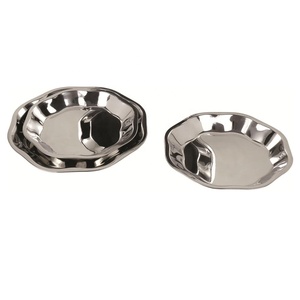 Assiette ronde en acier inoxydable de grande taille, plateau de service de fruits, nouveau Style - Product Image 1