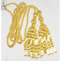 Grossiste en glands métalliques dorés OEM pour robes ecclésiastiques et liturgiques, glands personnalisés pour prêtres, clergé, évêques, cordon avec glands