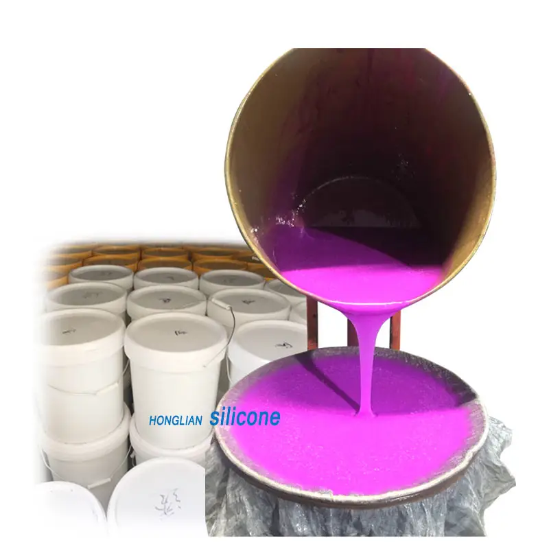 2% katalizör silikon Hong Lian marka kalıp yapımı sıvı kauçuk silikon yoğunlaştırılmış cure silikon 2 bileşen