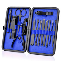 FLYHIGH Ensemble professionnel de manucure et pédicure 15 pièces avec outils en acier au carbone, emballage en boîte cadeau - Durable et portable