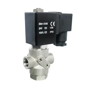 COVNA Universal ประเภท VX31 1/4นิ้ว12V DC 24V ปกติปิดสแตนเลส3 Way Solenoid Valve