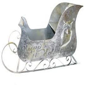 Customizable Rustic <b>Christmas</b> Decoration Sleigh Modern Antique Style Galvanized Metal <b>Box</b> Packed - Product Image 4