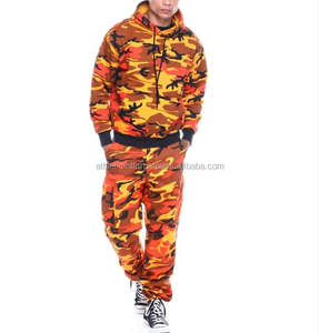 Conjunto de Sudadera con Capucha y Pantalones Deportivos de Dos Piezas, Estampado de Camuflaje, Transpirable, de Forro Polar, para Invierno, para Hombre - Product Image 1