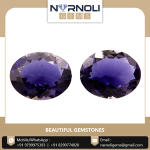 Par de Iolitas Violetas Facetadas, Piedras Preciosas Sueltas, Cristal de Cordierita Azul Natural, Juego de 2 Piezas con Caja de Regalo para Joyería Fina - Product Image 5